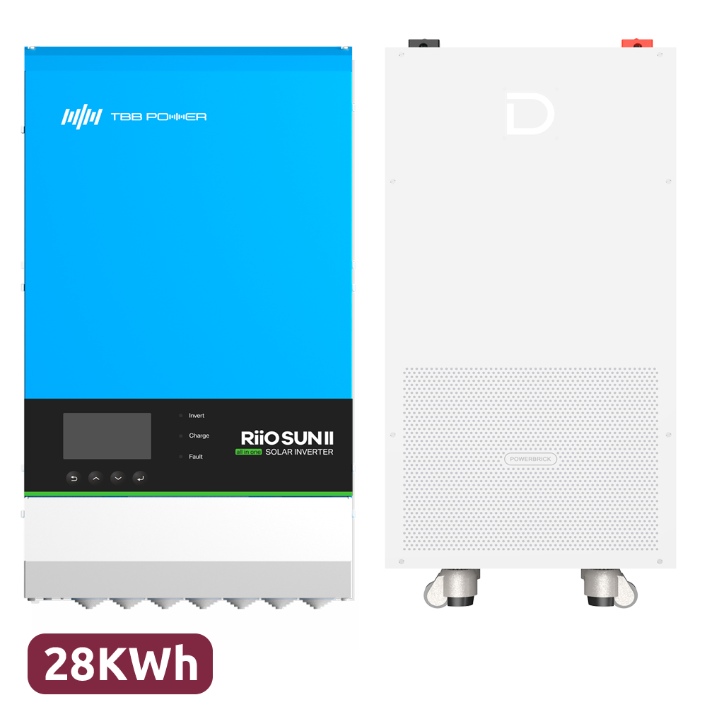 TBB-RIOSUN2-8KVA-2x-DY-POWERBRICK-14336 - Pack Inversor + Batería - Potencia 8000W - 2 entradas MPPT - Inversor, cargador y regulador - Batería 28672Wh - Módulo de comunicación Wi-Fi - imagen 1