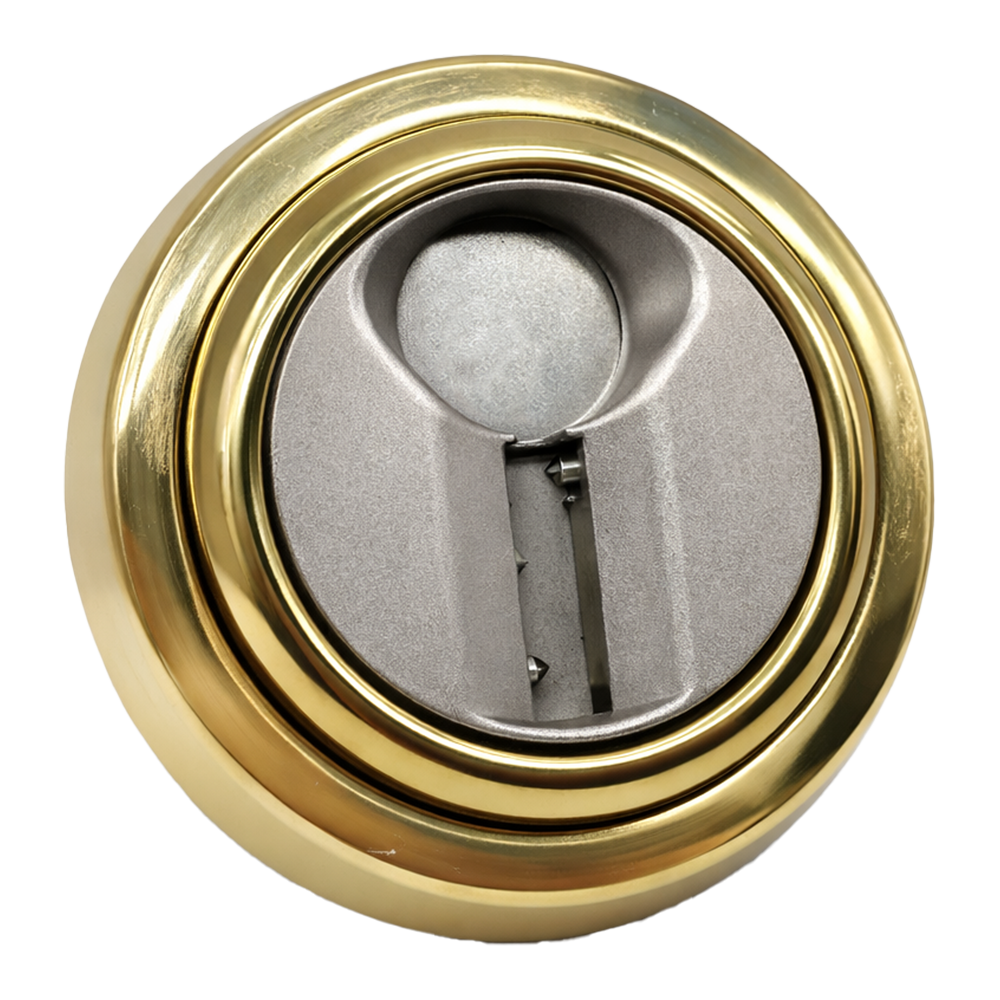 YALE TESA-ESCUTCHEON-MAGNETIC-G - Escudo magnético de alta seguridad - Anti-rotura, extracción, taladro y mordaza - Núcleo de acero macizo - Incrustaciones de bolas de acero - Sujeción con 4 tornillos - Color dorado - imagen 1