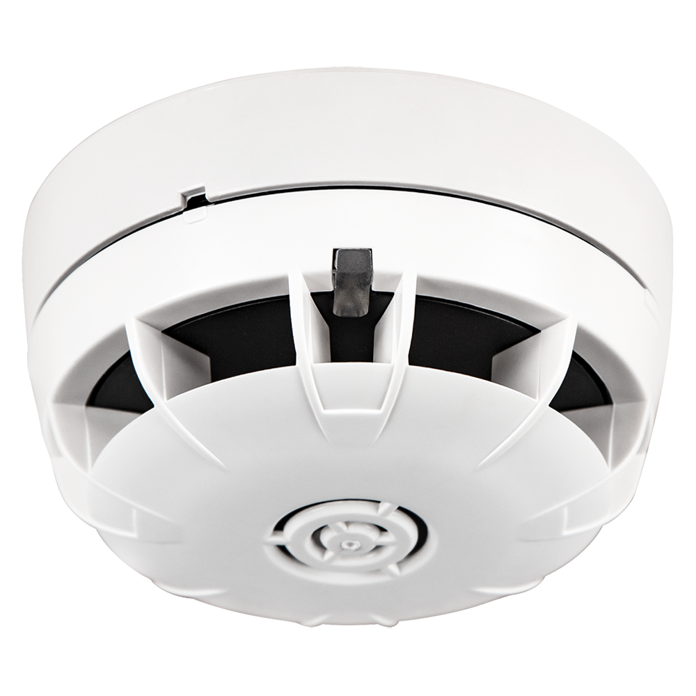 TECNOFIRE TF-TFDA-TR1 - Detector Térmico/Termovelocimétrico - Clase térmica A y B - Sufijo termovelocimétrico S o R - Separador de línea con doble aislador - Montaje en base universal TFBASE01 - Dotado de actuador para prueba eléctrica funcional