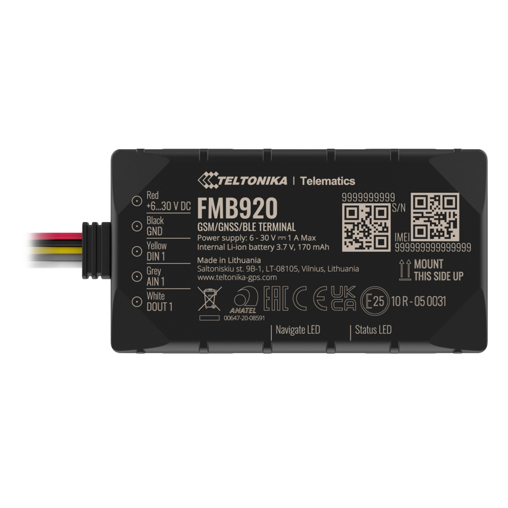 TELTONIKA TK-FMB920 - Tracker Plug &amp; Play para vehículos - Conexión sencilla - Entradas y salida cableadas - 2G y BLE para TK-EYE - Micro-SIM - Grado de protección IP54 - imagen 1