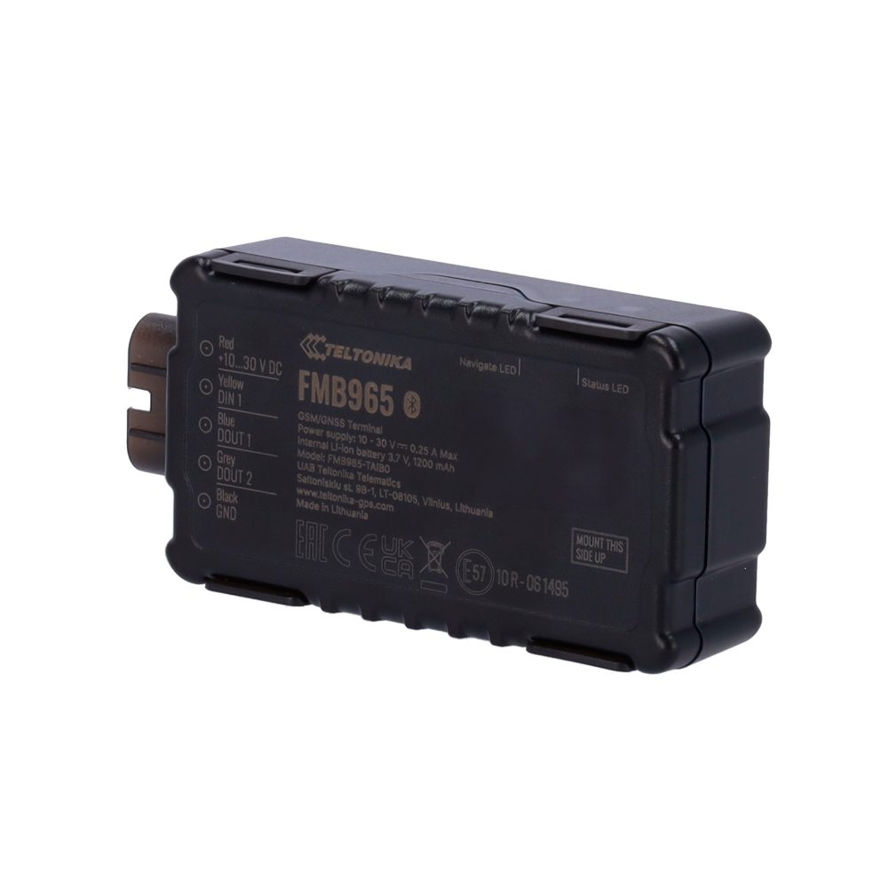 TELTONIKA TK-FMB965 - Tracker para vehículos resistente al agua - 2G - Batería de 1,200 mAh - IP67 - Conexión inalámbrica por Bluetooth - Modo de suspensión para bajo consumo - imagen 1