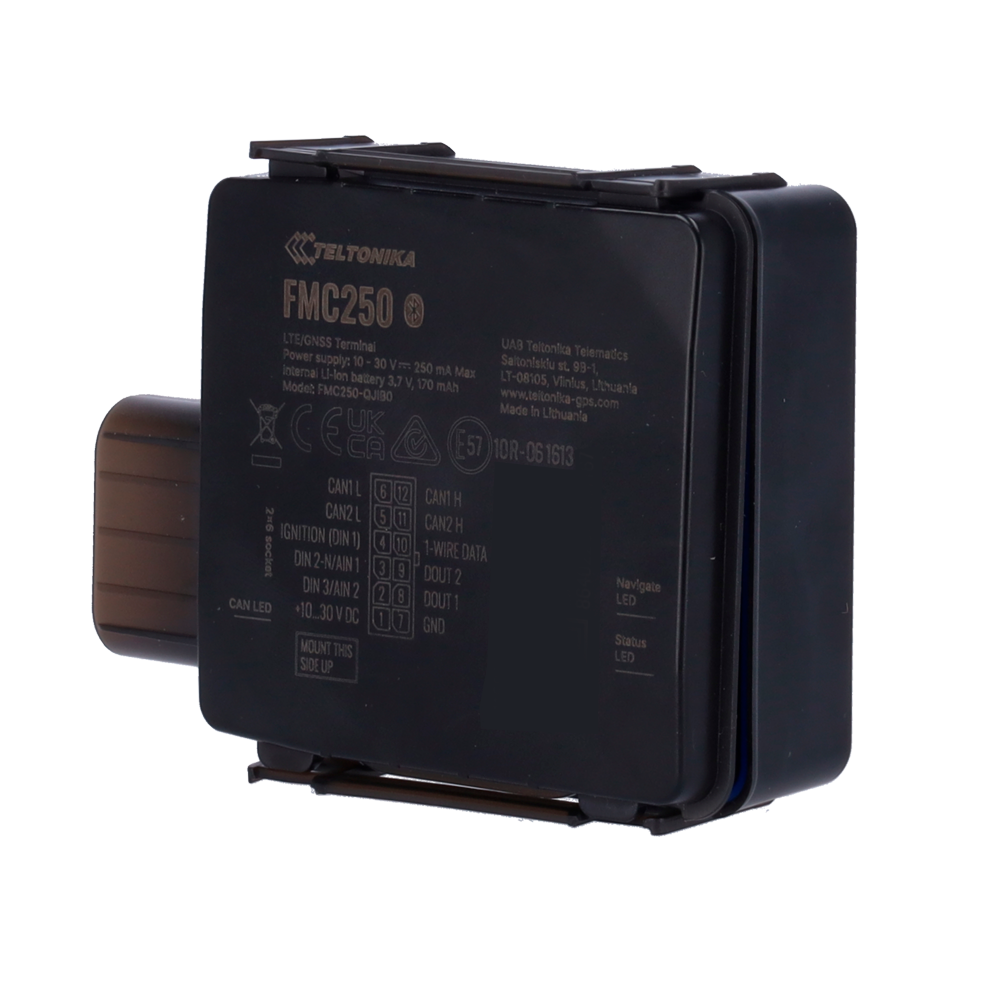 TELTONIKA TK-FMC250 - Tracker 4G con procesador de datos CAN integrado - Conectividad 4G LTE Cat 1 - Protección contra el polvo y agua IP67 - Cuenta con antena y batería interna - Perfecto para la gestión de vehículos pesados - imagen 1