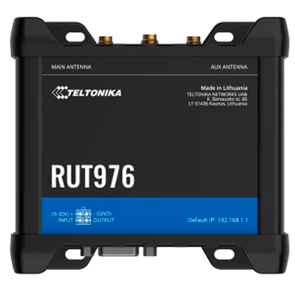 TELTONIKA TK-RUT976 - Router Industrial 5G RedCap y 4G LTE Cat 4 - Interfaces seriales RS232 y RS485 integradas - Resiliencia con Dual SIM y soporte de eSIM - Posicionamiento GNSS (GPS, GLONASS, etc.) - Entradas/Salidas digitales y analógicas - Ranura Mic - imagen 1