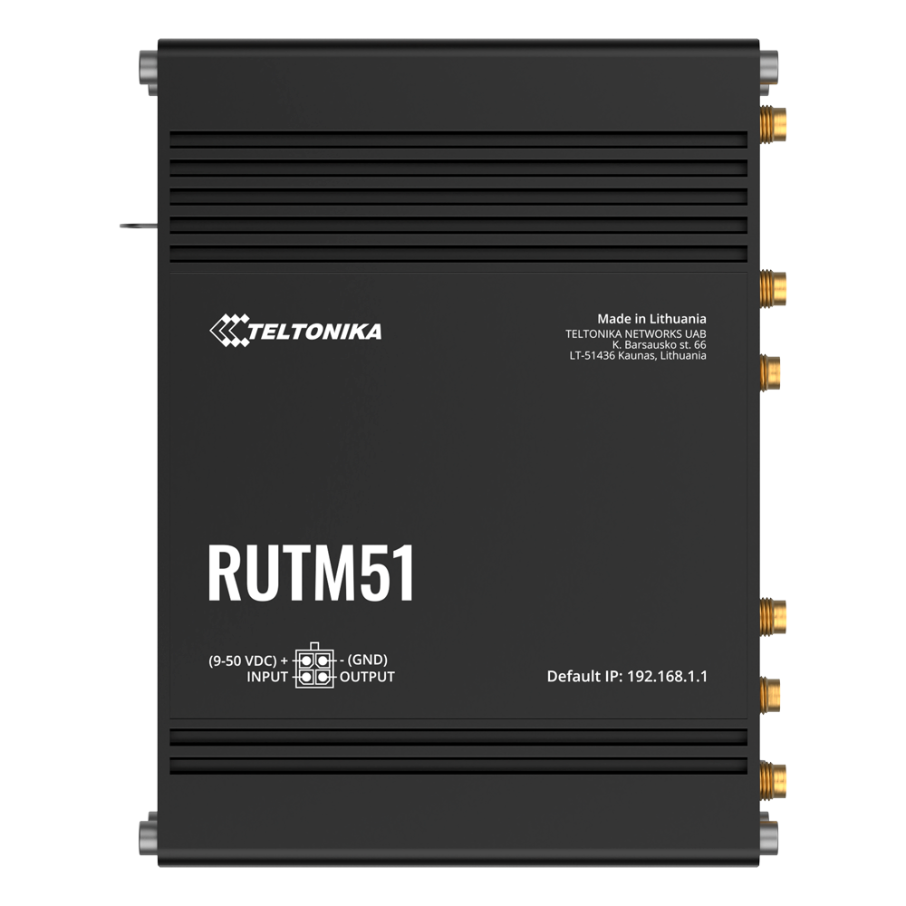 TELTONIKA TK-RUTM51 - Router Industrial 5G Sub-6GHz de alta velocidad - Resiliencia con Dual SIM y failover automático - Wi-Fi 5 de doble banda Wave 2 hasta 867 Mbps - 5 puertos Gigabit Ethernet (1 WAN + 4 LAN) - Seguridad avanzada con firewall y múltiple - imagen 1