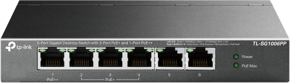 Imagen de TP-Link Switch Gigabit TL-SG1006PP 6 Puertos 64W PoE+ Extensión 250m