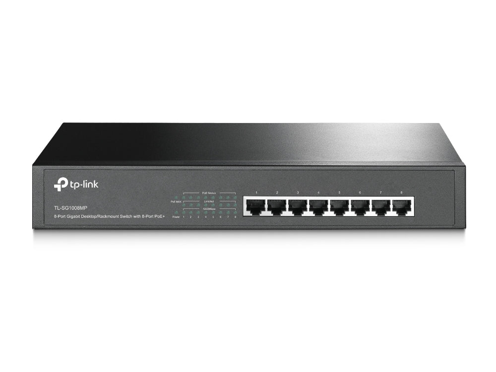 Imagen de TP-Link Switch PoE+ TL-SG1008MP 8 Puertos Gigabit Potencia PoE de 126W