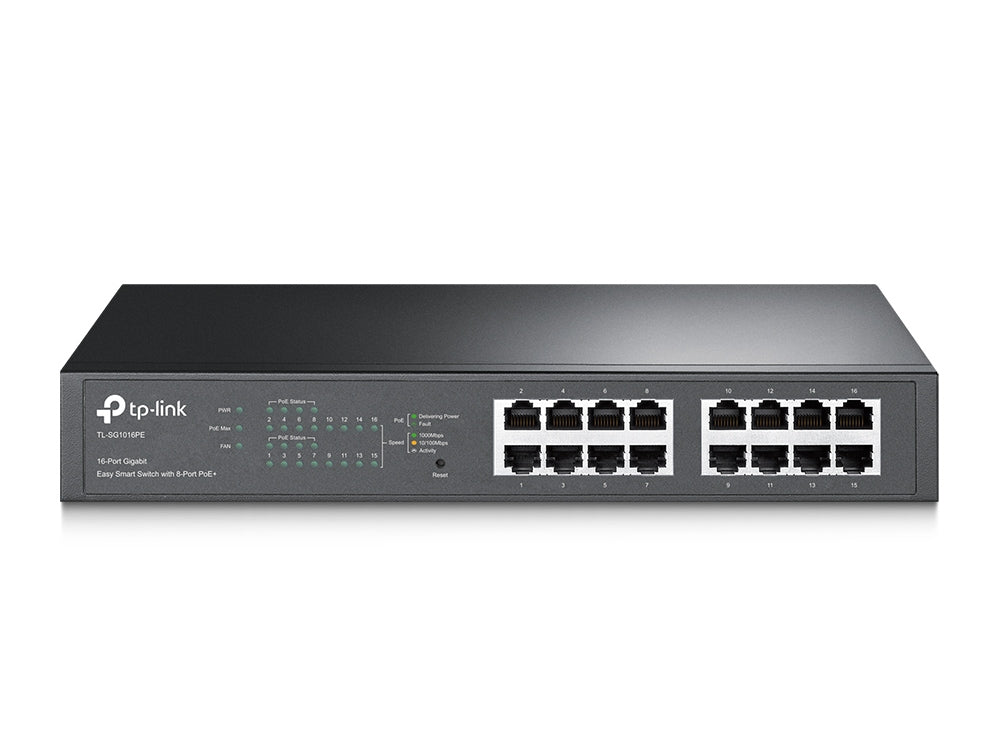 Imagen de TP-Link Switch PoE TL-SG1016PE 16 Puertos Gigabit 8 PoE+ Gestión VLAN