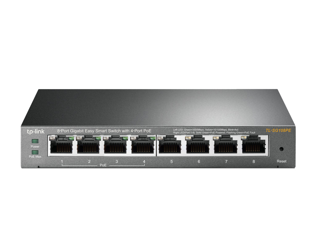 Imagen de TP-Link Switch PoE TL-SG108PE 8 Puertos Gigabit 4 PoE 55W Gestión VLAN