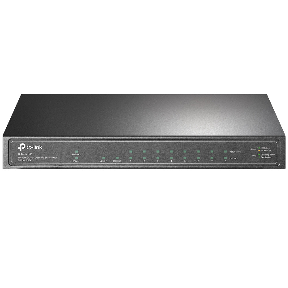 Imagen de TP-Link Switch PoE TL-SG1210P 10 Puertos Gigabit 8 PoE+ Carcasa de Acero