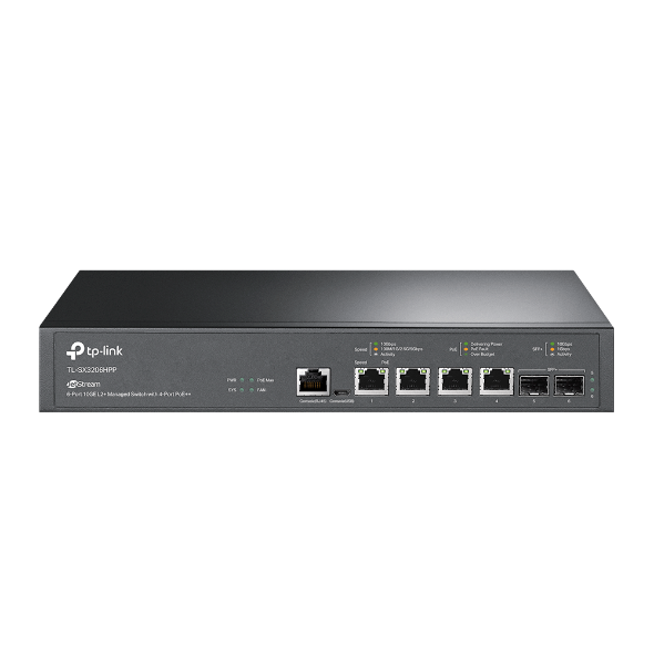 Imagen de TP-Link Switch PoE Gestionable SX3206HPP 4 Puertos 10GBase-T PoE++ Rack 1U