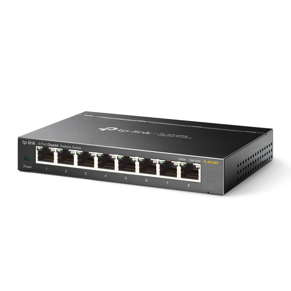 Imagen de TP-Link Switch Gigabit TL-SG108S 8 Puertos RJ45 Caja de Acero para Sobremesa