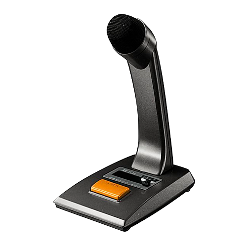 TOA-PM-660 - Micrófono de pupitre TOA - Pulsador para anuncios - Micrófono dinámico de bajo ruido - Patrón cardioide - Jack 6.3 mm con cable de 2,5m