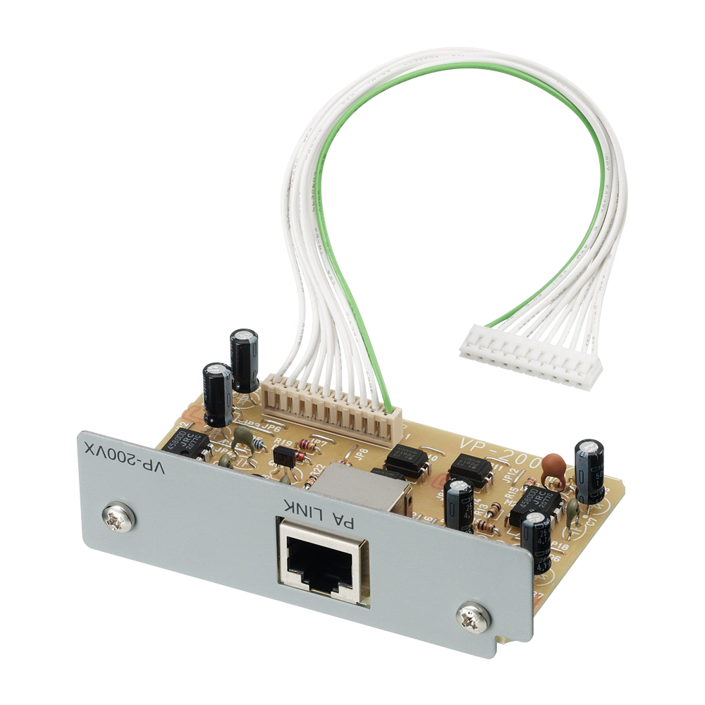 TOA-VP-200VX - Módulo de entrada EN54 VM-3000 - Para amplificadores de reserva - Modelos VP-2241 y VP-2421 - Control de estado y transmisión de audio - Conector RJ45