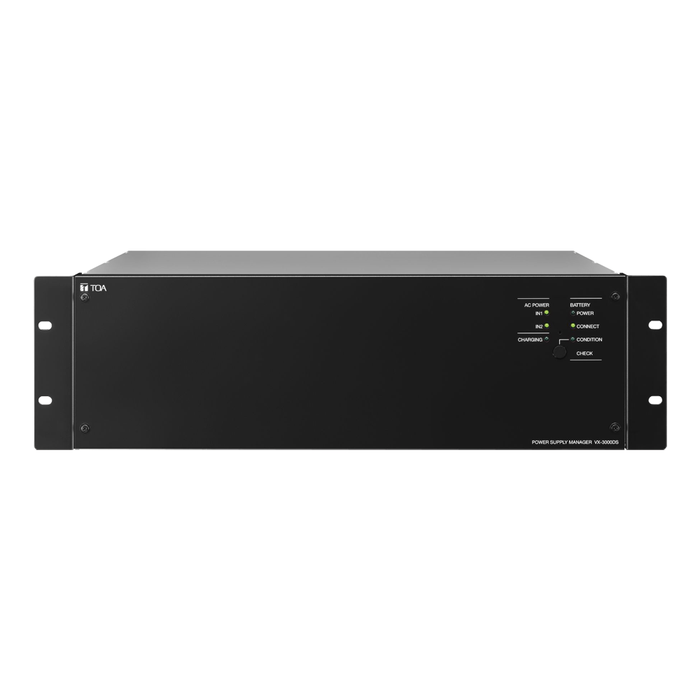 TOA-VX-3000DS - Fuente de alimentación EN54 VX-3000 - Alimentación de sistema principal - Cargador de baterías y función UPS - Conmutación automática supervisada - 8+3 salidas DC - Potencia 2300 W - imagen 1