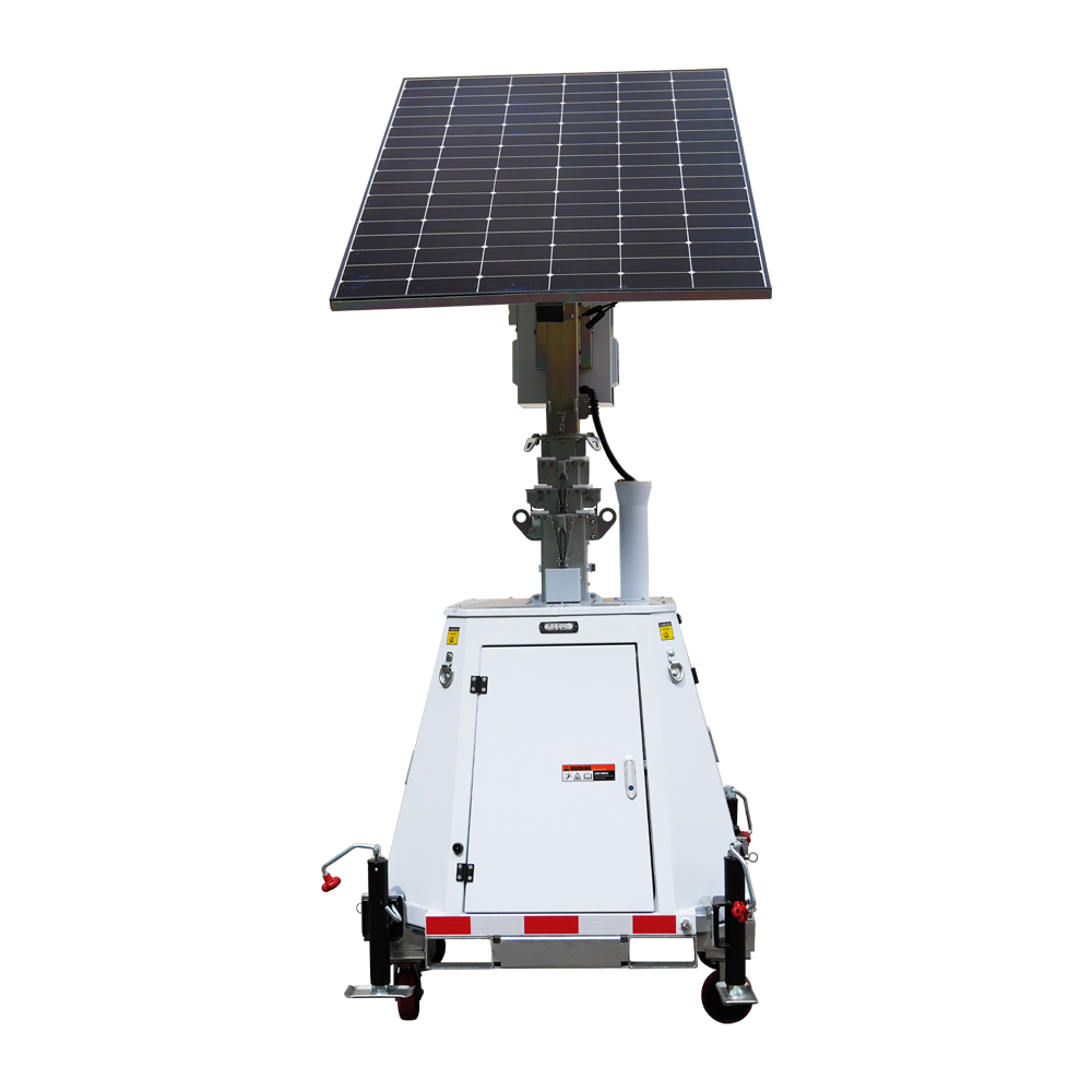 SAFIRE TRAILER-5880WH-440W-7M - Torre estacionaria de CCTV compacta con ruedas - Capacidad 5880W/h | placa 440W | Litio - Protección para exterior anticorrosión IP65 - Listo para despliegue en perimetral y obras - MPPT Epeever - NO INCLUYE MONTAJE - imagen 1