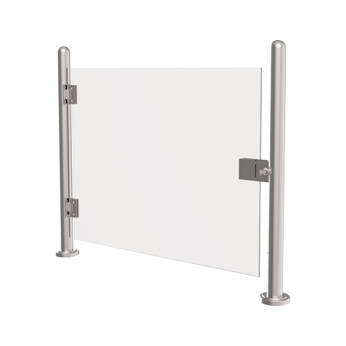 MARCA BLANCA TS-GLASSDOOR-120 - Cerramiento con puerta manual - Cerradura de llave (puerta manual) - Compatible con tornos - Puerta acrílica incluida - Fabricado en acero inoxidable SUS304 - Dimensiones totales: 1000 (Al) x 1200 (An) mm