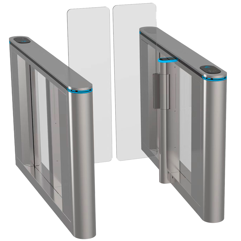 MARCA BLANCA TS-SG808-800-HIGH - Torno de acceso bidireccional - Portillo con barrera acrílica de 1.5 m plegable - Tiempos, alarmas y modos de apertura - Ancho de paso 800 mm | 10.000.000 ciclos - Fabricado en acero inoxidable SUS304 - Compatible con sist