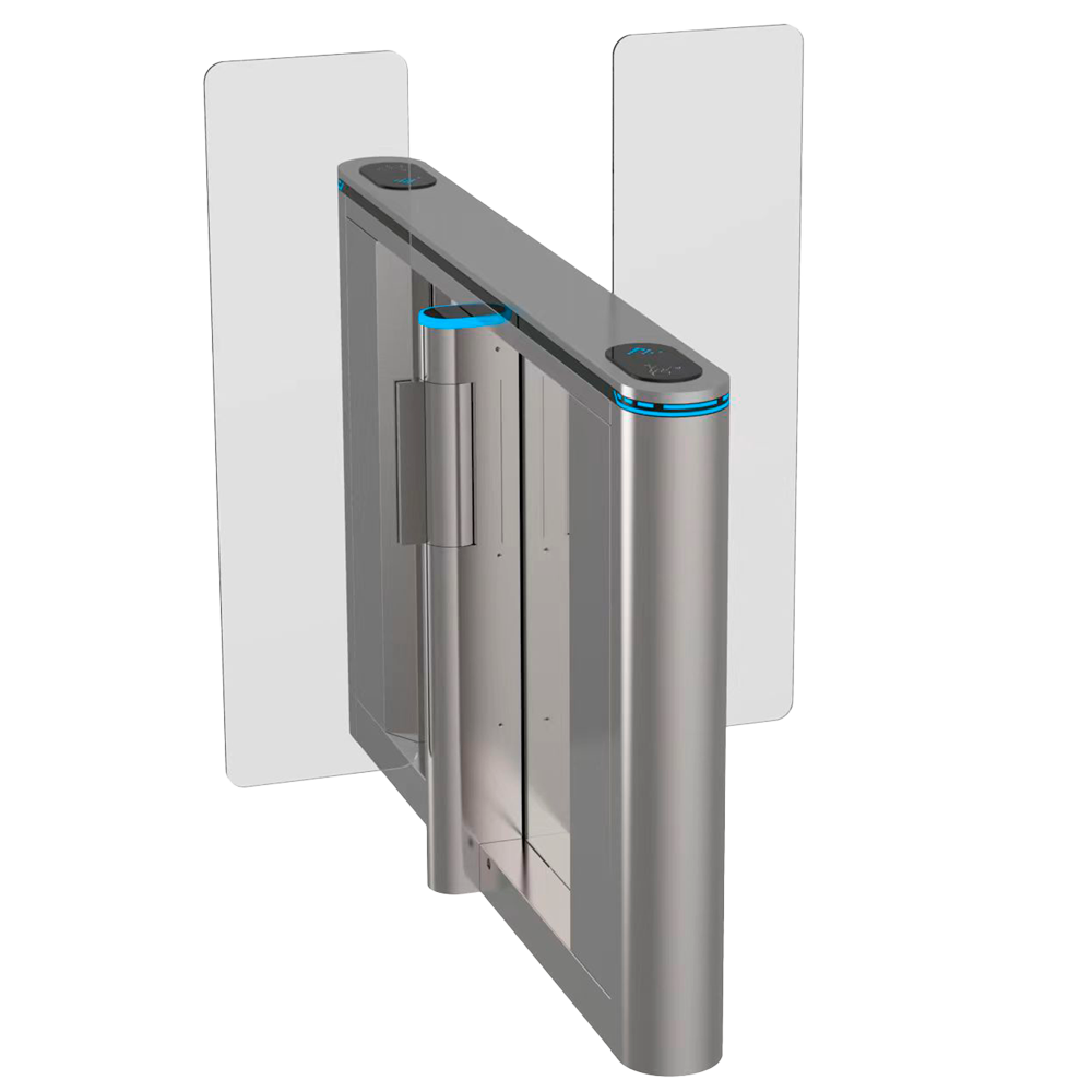 MARCA BLANCA TS-SG808-M-800-HIGH - Torno de acceso bidireccional doble - Portillo con barrera acrílica de 1.5 m plegable - Tiempos, alarmas y modos de apertura - Ancho de paso 800 mm | 10.000.000 ciclos - Fabricado en acero inoxidable SUS304 - Añade pasil
