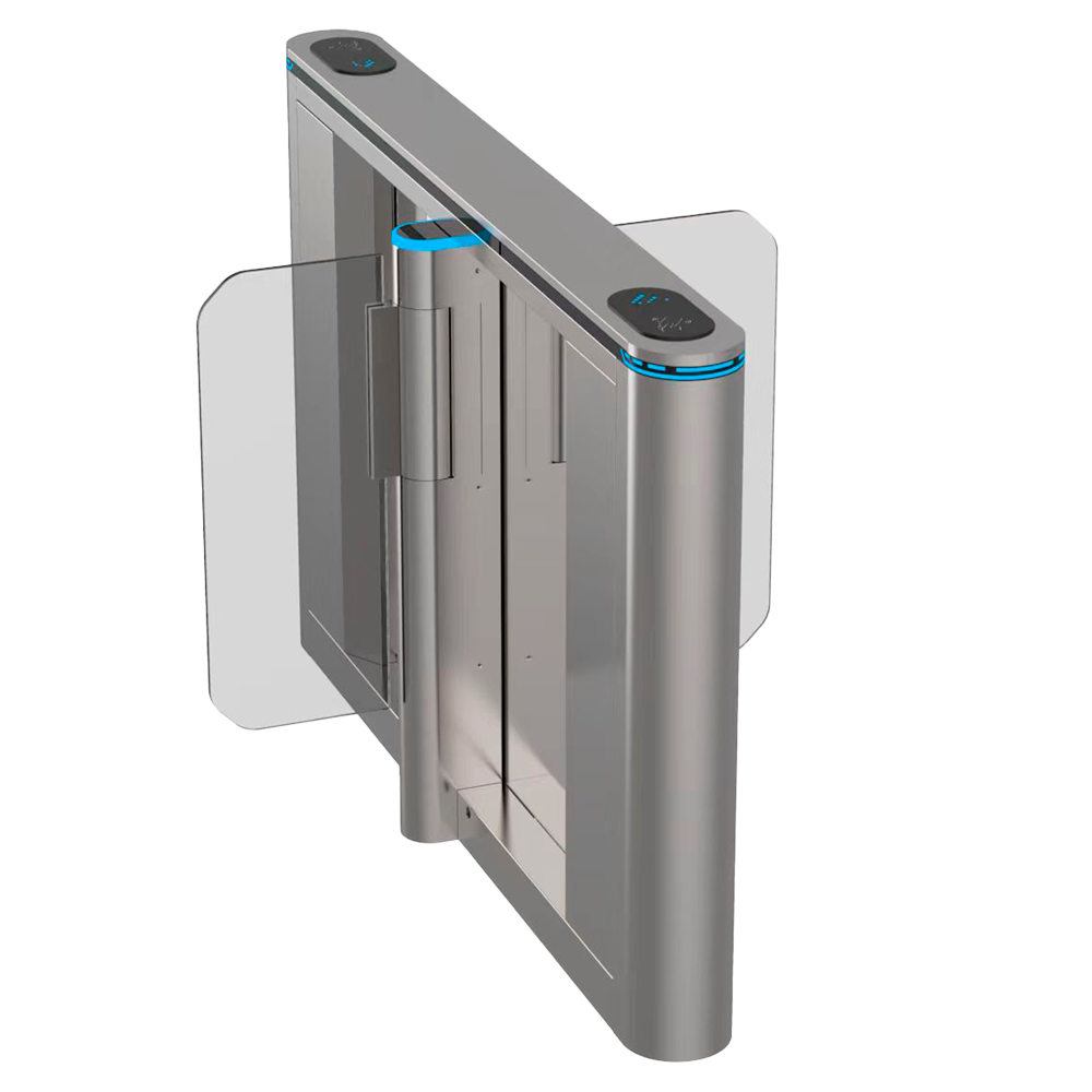 MARCA BLANCA TS-SG808-M-800 - Torno de acceso bidireccional doble - Portillo con barrera acrílica plegable - Tiempos, alarmas y modos de apertura - Ancho de paso 800 mm | 10.000.000 ciclos - Fabricado en acero inoxidable SUS304 - Añade pasillos de acceso