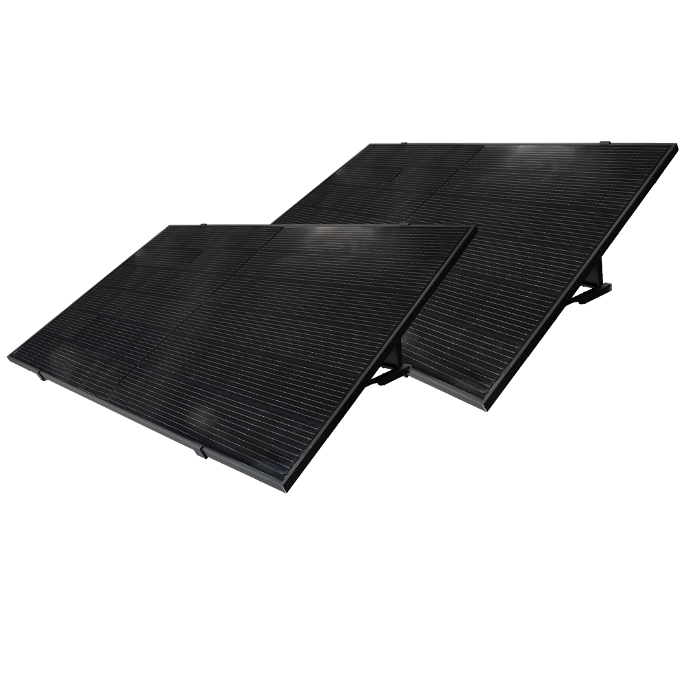 TSUN TSOL-ESK800-PB - TSUN Kit Solar Pop Up - 2 paneles Full Black 420W - Microinversor 800W - Soporte para instalación en suelo - Conexión WiFi - Permite conectar hasta 11 kits juntos - imagen 1