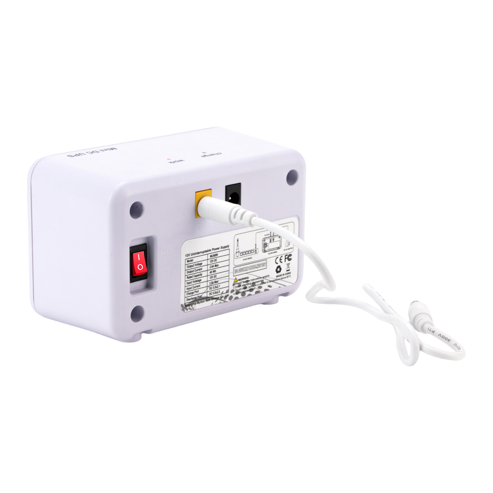 BLANCA UPS-MU48W - Mini UPS - Entrada DC 12V / 3.5A - Salida DC 12V / 3A - Batería Li-Ion 30Wh recargable - Indicador LED de batería - Tiempo de transferencia 0ms - imagen 1