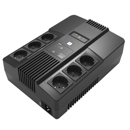KSTAR UPS800VA-6 - SAI monofásico line-interactive - Potencia 800VA/480W - Entrada 220~240 Vac /Salida 230 Vac - 6 salidas protegidas (3 UPS, 3 Bypass) - Tiempo de recarga 6~8 h - Batería de plomo-ácido sellada (incluida) - imagen 1