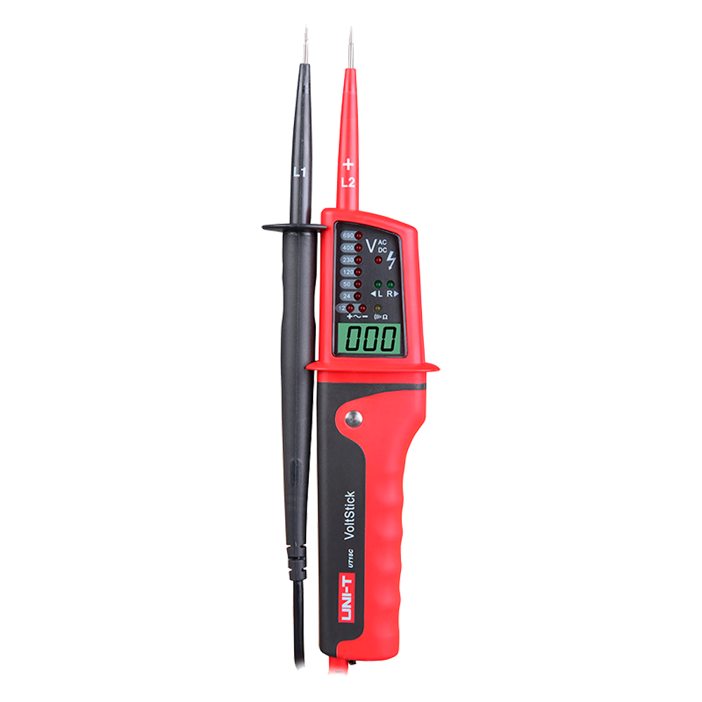UNI-T UT15C - Medidor de tensión tipo lápiz con display LCD - Medición de tensión AC y DC - Aviso audible y LED visible para continuidad - Impermeable IP65 - Test de continuidad - Indicador cable nulo o vivo - imagen 1