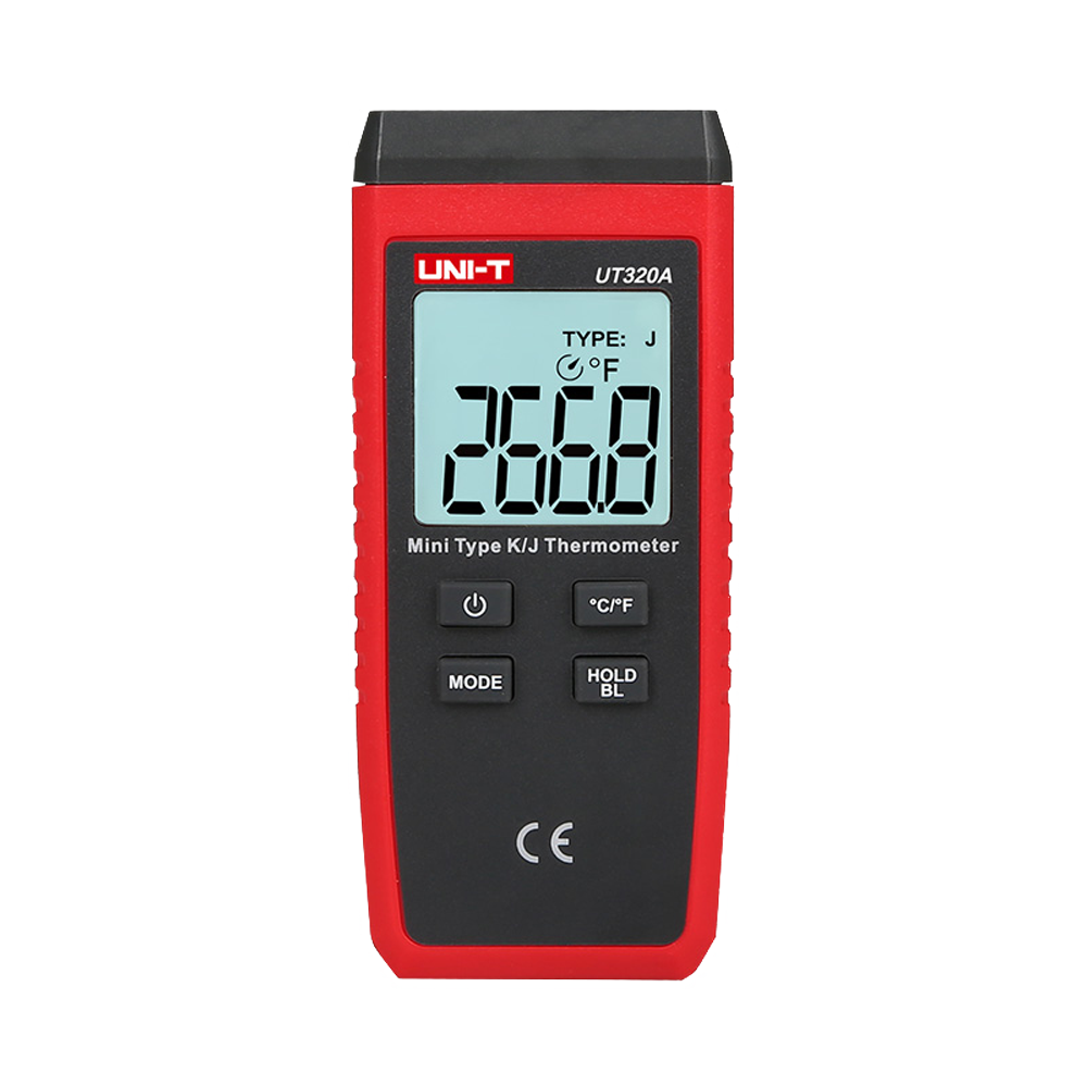 UNI-T UT320A - Termómetro con sondas tipo K y J - Display Single retroiluminado - Alta precisión - Resistente a caídas de 1m de altura - Apagado automático - imagen 1