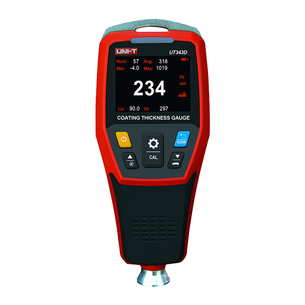 UNI-T UT343D - Medidor de espesor de revestimiento - Apto para materiales ferrosos y no ferrosos - Medición continua y puntual - Almacenamiento de datos | Conexión USB con PC - Apagado automático - Conexión a PC - imagen 1