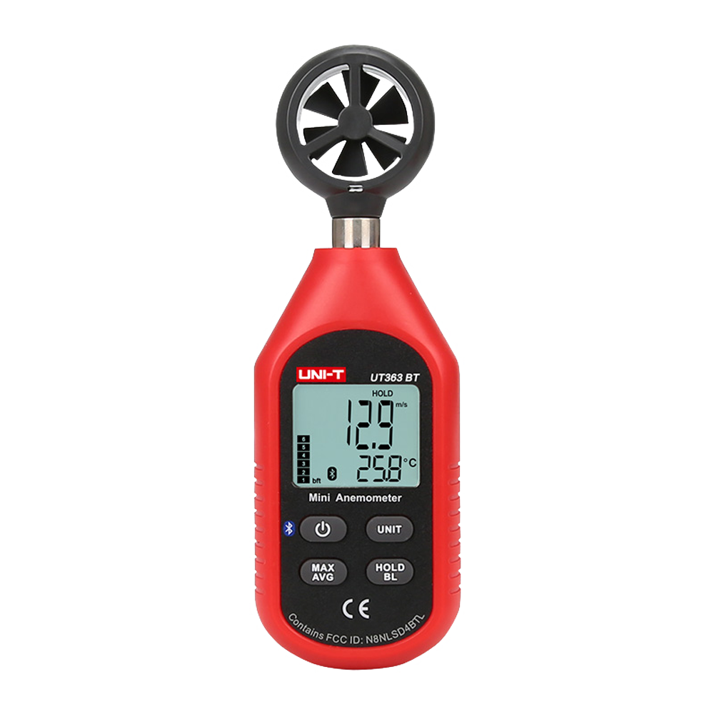 UNI-T UT363-BT - Anemómetro de mano - Sensor de velocidad del viento de alta precisión - Sensor de temperatura - Valores Máximos, Mínimos y Medios - Conexión a APP a través de Bluetooth - Display LCD retroiluminado - imagen 1