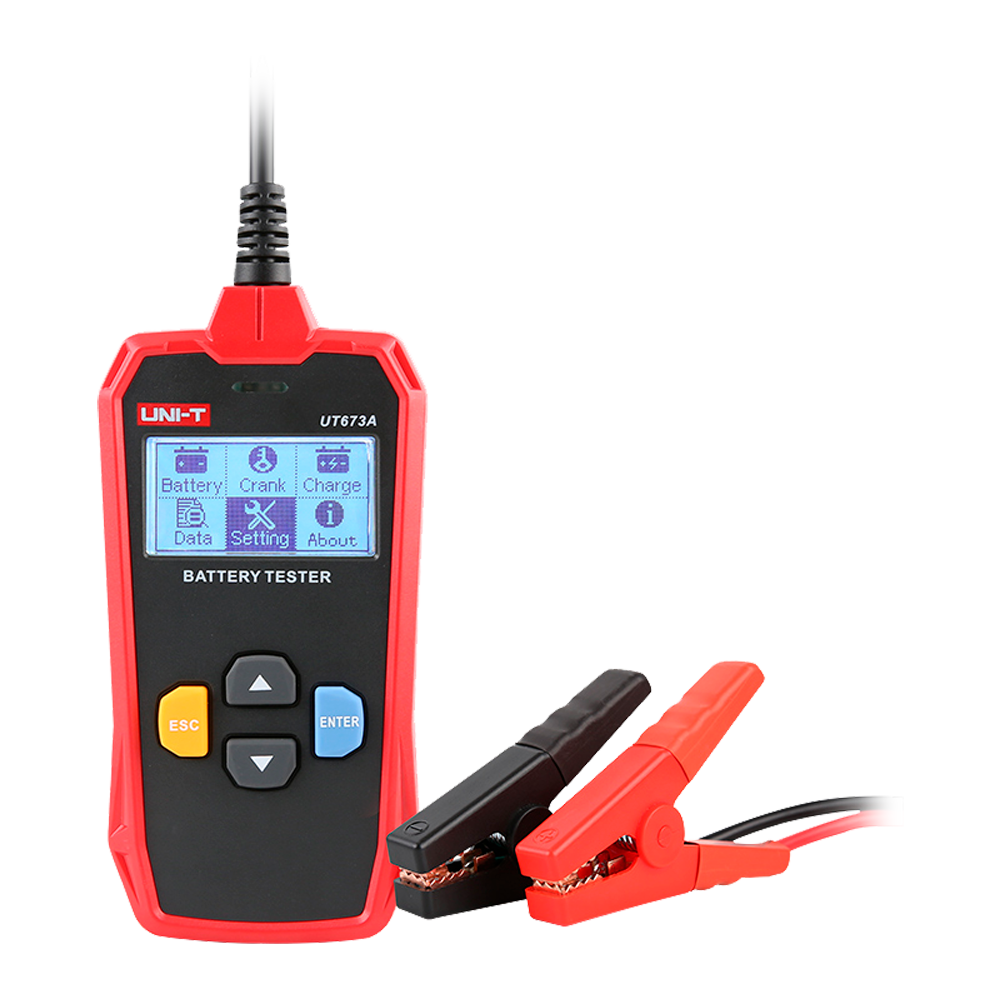 UNI-T UT673A - Tester de baterías - Mide capacidad, voltaje, resistencia y estado - Testeo de carga y arranque de baterías 12V/24V - Apto para testear hasta 10 tipos de baterías - imagen 1