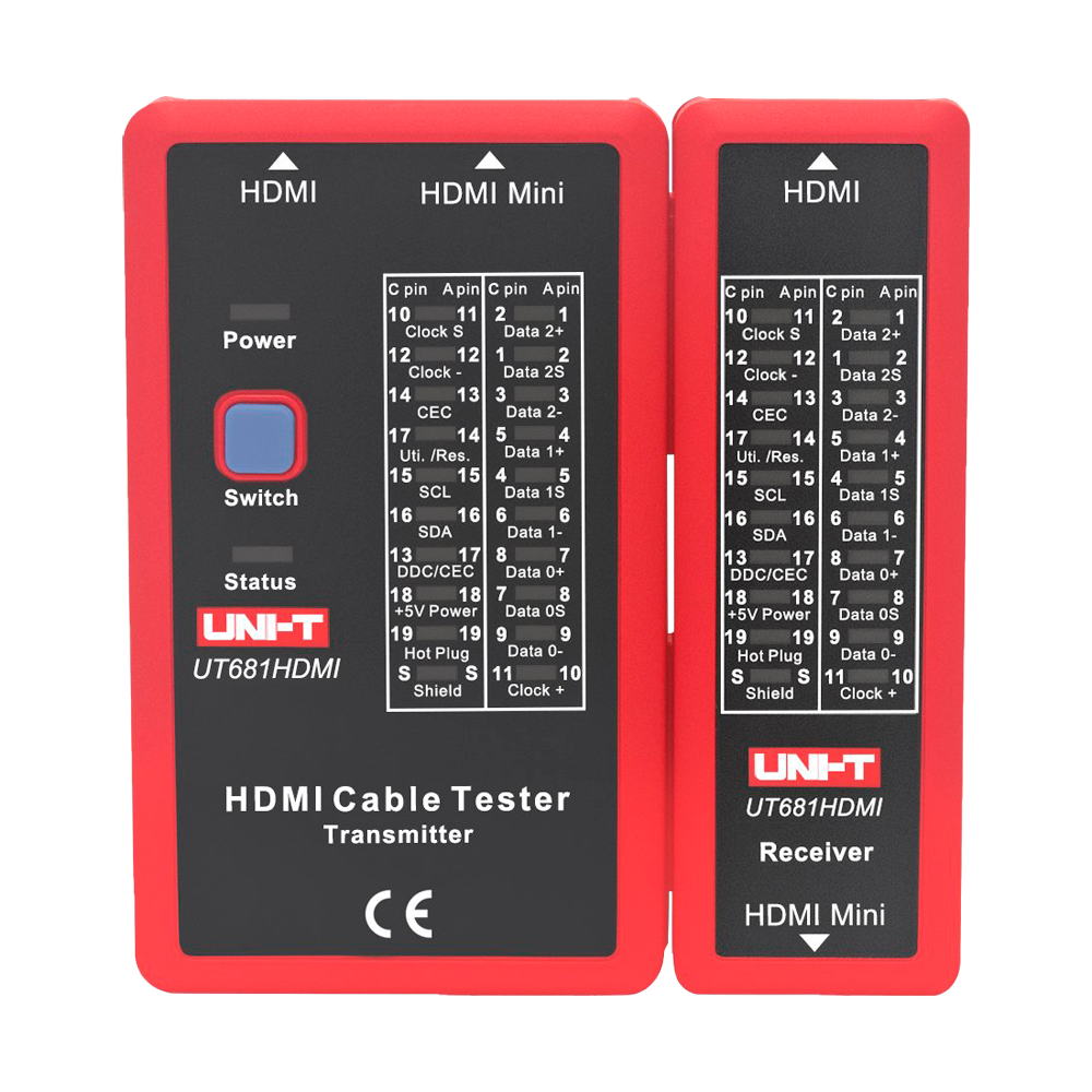 UNI-T UT681HDMI - Tester de cables - Comprobación de estado cables HDMI/MINI-HDM - Evaluación de cables en cortocircuito, cruzados - Comprobación del estado del apantallamiento - Modo de test de escaneo - Apagado automático - imagen 1