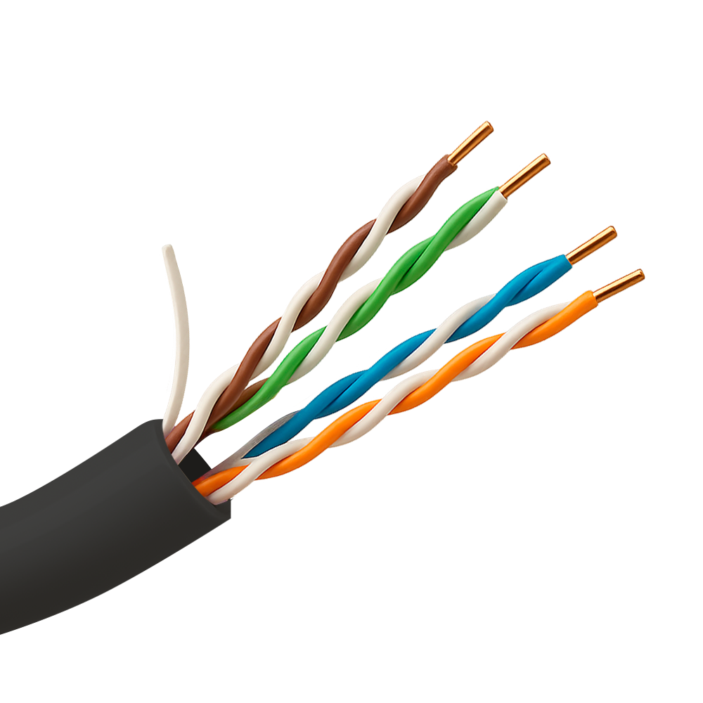 SAFIRE UTP5E-100-OUTDOOR - Cable UTP - Categoría 5E - Rollo de 100 metros - Cubierta color negro - Diámetro 5.5 mm - Cubierta especial para exterior - imagen 1