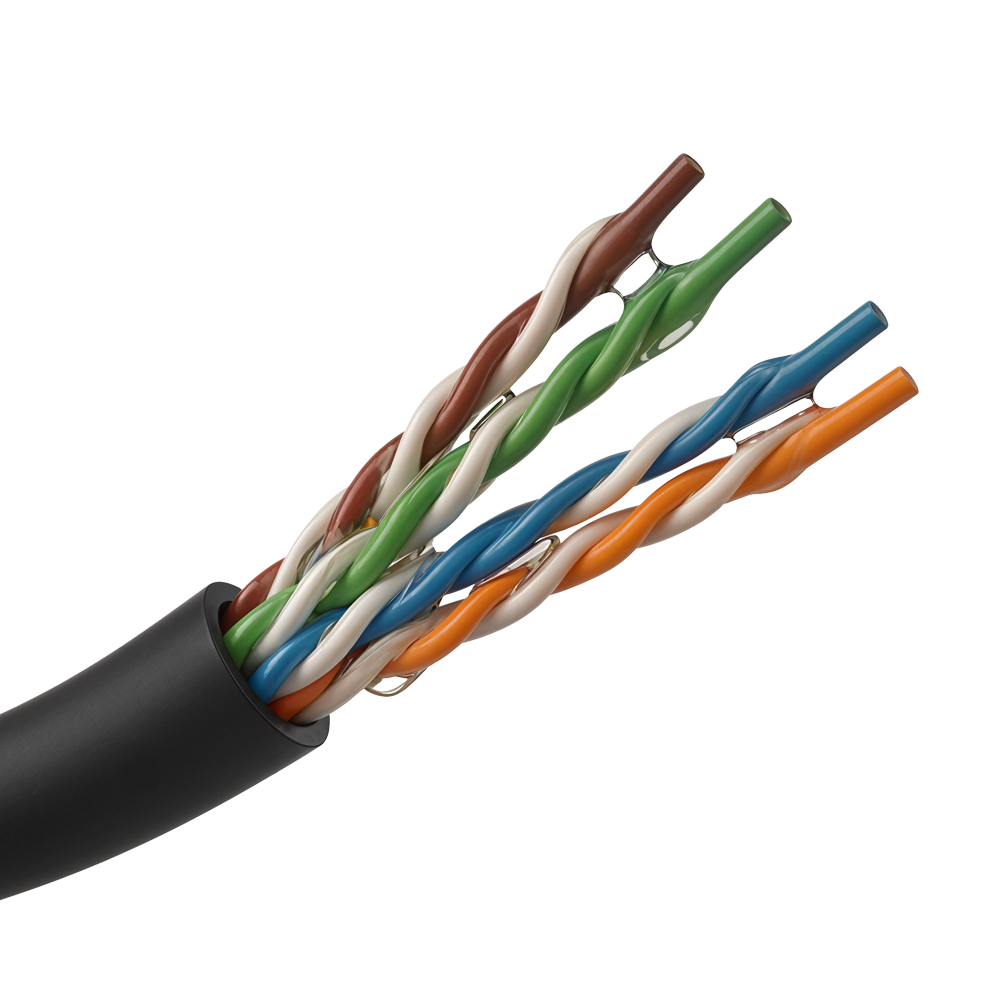 SAFIRE UTP5E-305-BC-JELLY-OUTDOOR - Bobina de cable de red Cat5e de 305 metros - Conductor de cobre 100% para máxima señal - Relleno de gel Jelly antihumedad y agua - Cubierta exterior de polietileno PE robusto - Hilo de corte integrado para pelado fácil - imagen 1