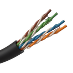 SAFIRE UTP5E-305-JELLY-OUTDOOR - Bobina de cable de red Cat5e de 305 metros - Conductor CCA aluminio recubierto de cobre - Relleno de gel Jelly antihumedad y agua - Cubierta exterior de polietileno PE robusto - Hilo de corte integrado para pelado fácil - imagen 1