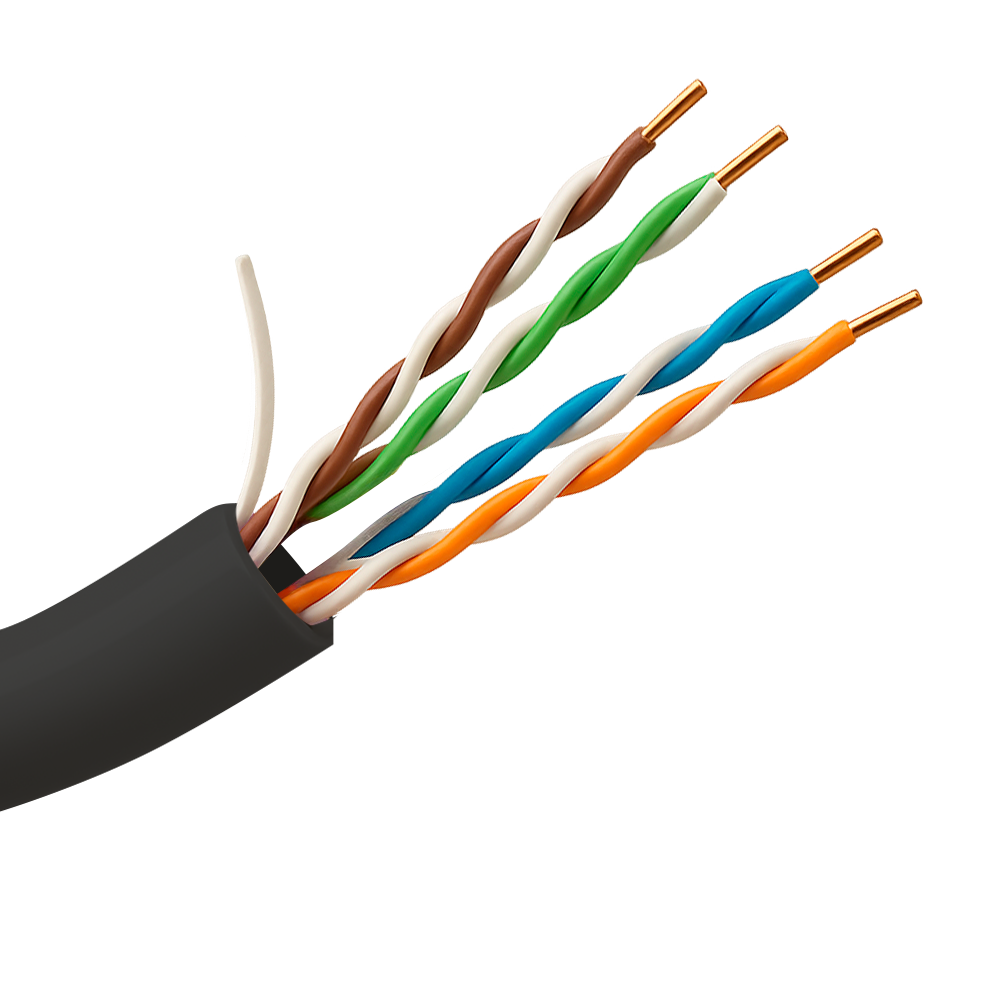 MARCA BLANCA UTP5E-305-OUTDOOR - Cable UTP Categoría 5E - Conductor CCA 24AWG - Rollo de 305 metros - Cubierta color negro - Diámetro 5.5 mm - Cubierta especial para exterior - imagen 1