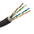 SAFIRE UTP5E-305-PE/PVC-OUTDOOR - Bobina de cable de red Cat5e de 305 metros - Conductor CCA aluminio recubierto de cobre - Doble cubierta para intemperie en PE y PVC - Aislamiento HDPE - Hilo de corte integrado para pelado fácil - Frecuencia certificada
