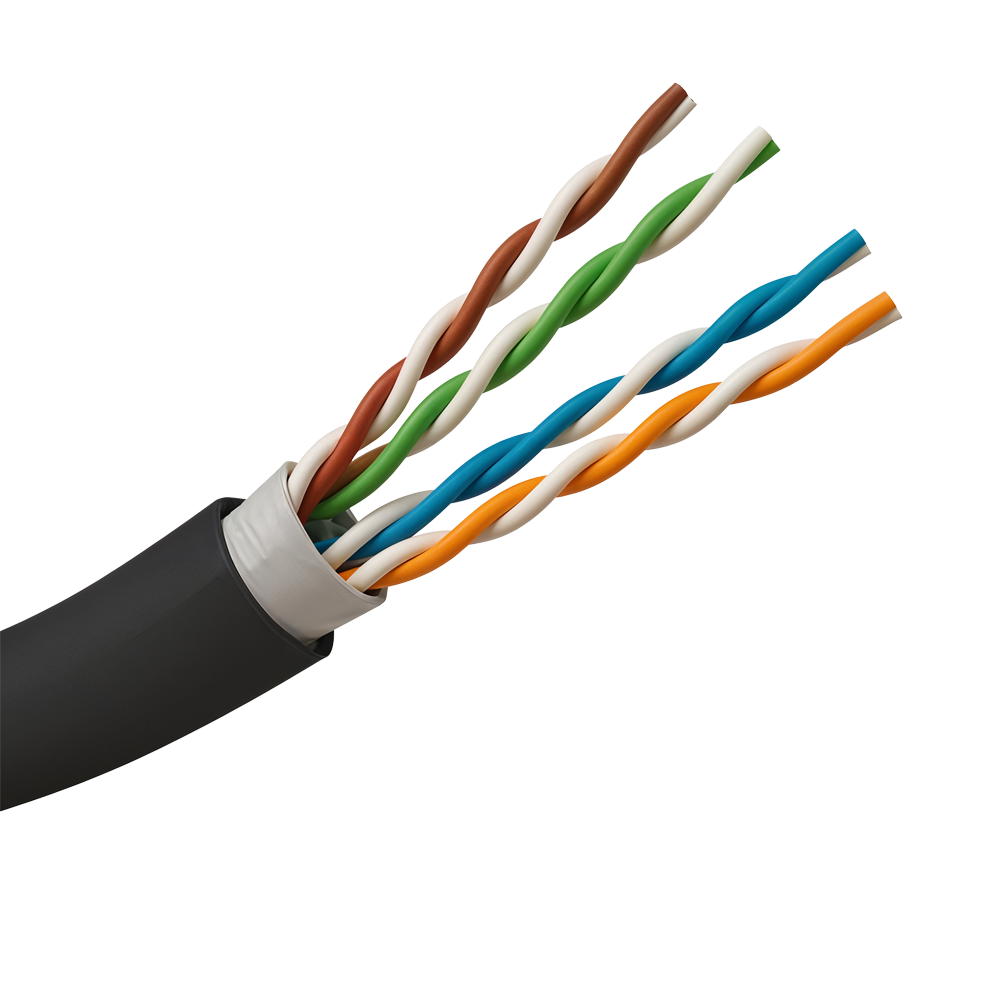 SAFIRE UTP5E-305-PE/PVC-OUTDOOR - Bobina de cable de red Cat5e de 305 metros - Conductor CCA aluminio recubierto de cobre - Doble cubierta para intemperie en PE y PVC - Aislamiento HDPE - Hilo de corte integrado para pelado fácil - Frecuencia certificada