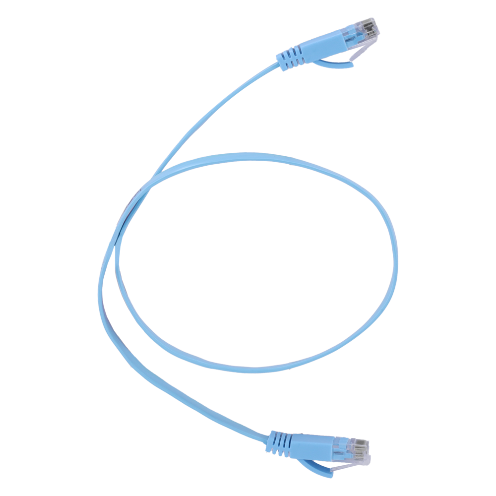 SAFIRE UTP6-05B-FLAT - Cable UTP Flat - Ethernet - Conectores RJ45 - Categoría 6 - 0,5 m - Color azul - imagen 1