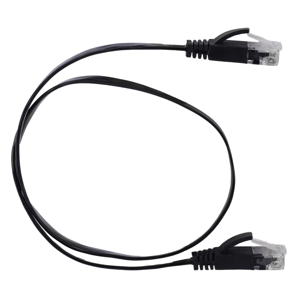 SAFIRE UTP6-05BK-FLAT - Cable UTP Flat - Ethernet - Conectores RJ45 - Categoría 6 - 0,5 m - Color negro - imagen 1