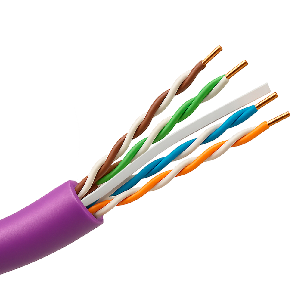 SAFIRE UTP6-305-BC-H-Dca-PURPLE - Cable UTP rígido libre de halógenos - Categoría 6 - Cumple con 90m Fluke test - Conductor OFC, pureza 99.9% cobre - Rollo de 305 metros - Diámetro 5.5 mm - imagen 1