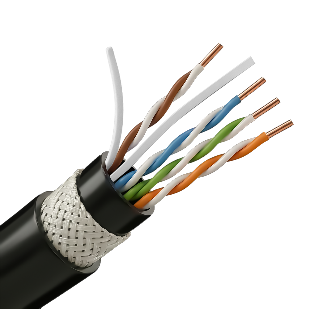 SAFIRE UTP6-305-BC-LSZH-G-OUTDOOR - Cable de datos U/UTP Categoría 6 de 4 pares - Conductor de cobre sólido puro Bare Copper - Protección anti-roedores mediante fibra de vidrio - Doble cubierta de PE interior y LSZH exterior - Cubierta exterior libre de h - imagen 1