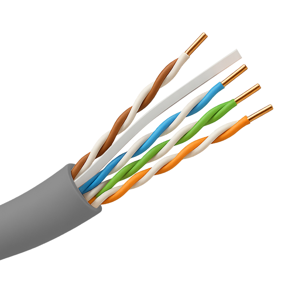 SAFIRE UTP6A-305-PVC-Eca - Safire cable UTP Categoría 6A - Conductor OFC,100% cobre - Diámetro 23 AWG-0,55mm - Certificado CPR: Eca - Cubierta exterior PVC / Color Gris-blanco - Se suministra en bobina de madera de 305m - imagen 1