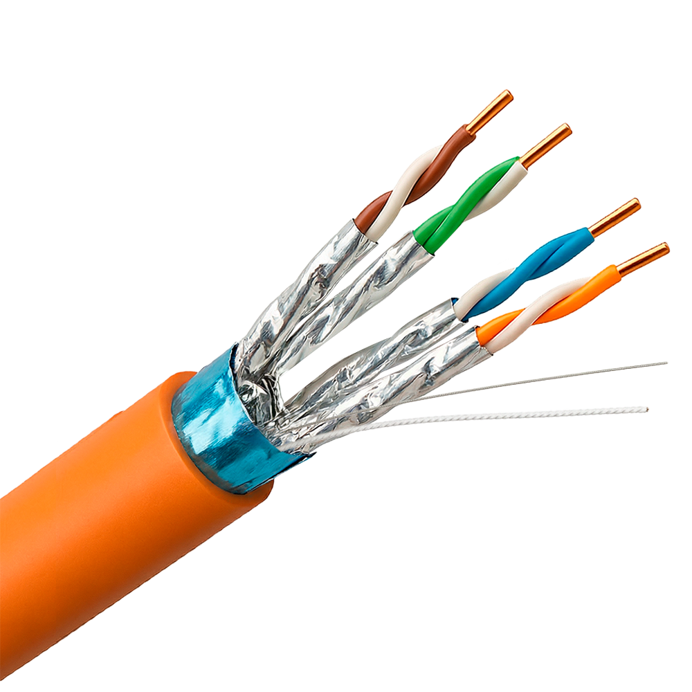 UNIVIEW UV-FTP6A-300-BC23AWG-DCA-R-O - Uniview cable FTP categoría 6A - Conductor OFC,100% cobre - Diámetro 23 AWG-0,57mm - Certificado CPR Dca - Cubierta exterior LSZH / Color naranja - Se suministra en bobinas de Madera de 305 metros - imagen 1