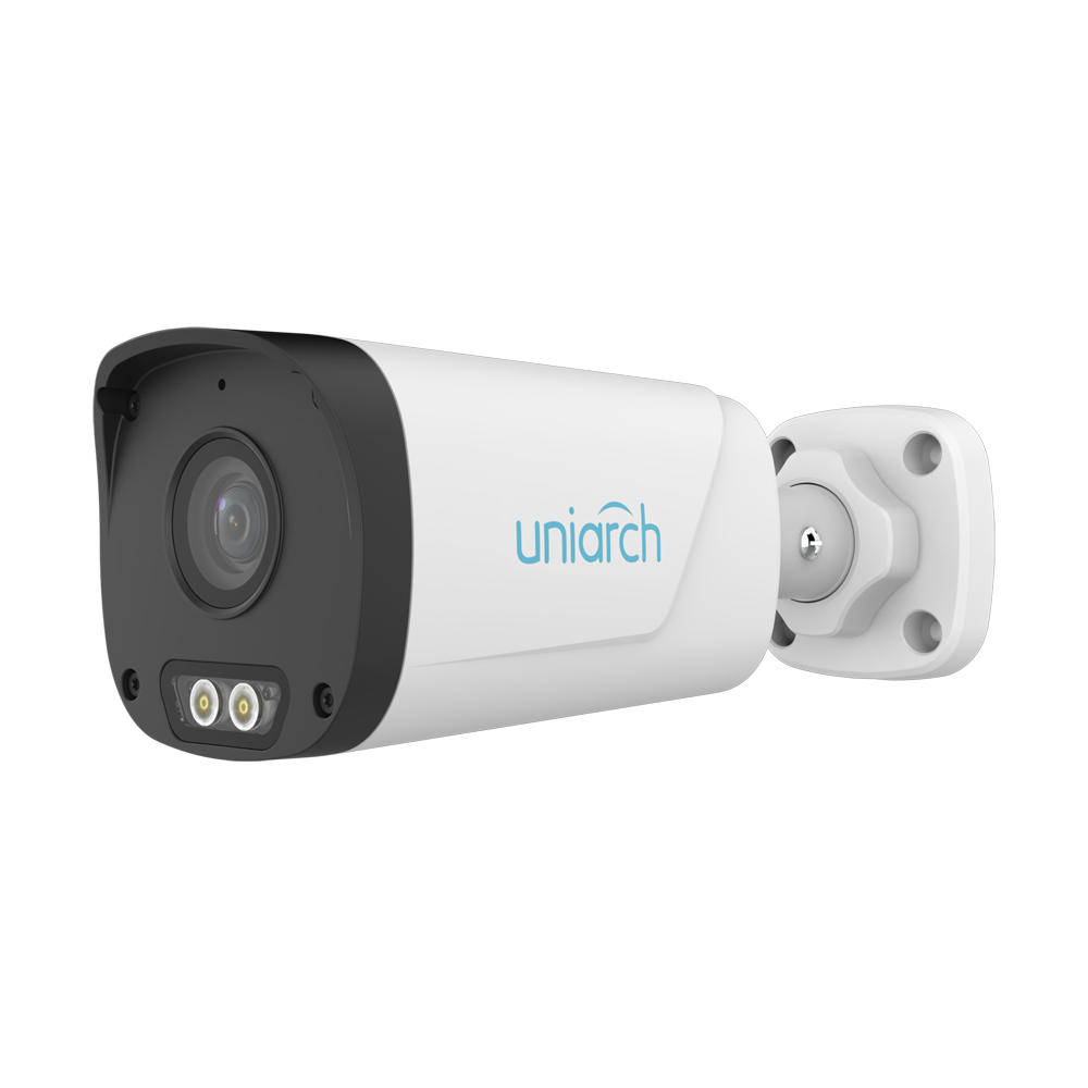 UNIARCH UV-IPC-B232-AF40-DL-ECO - Cámara Bullet IP Uniview - Uniarch - 2 MP | Lente 4 mm - IR 30 m | Luz blanca 15 m - Detección de cuerpo humano 2.0 - PoE | DWDR | IP67 - Micrófono integrado - imagen 1