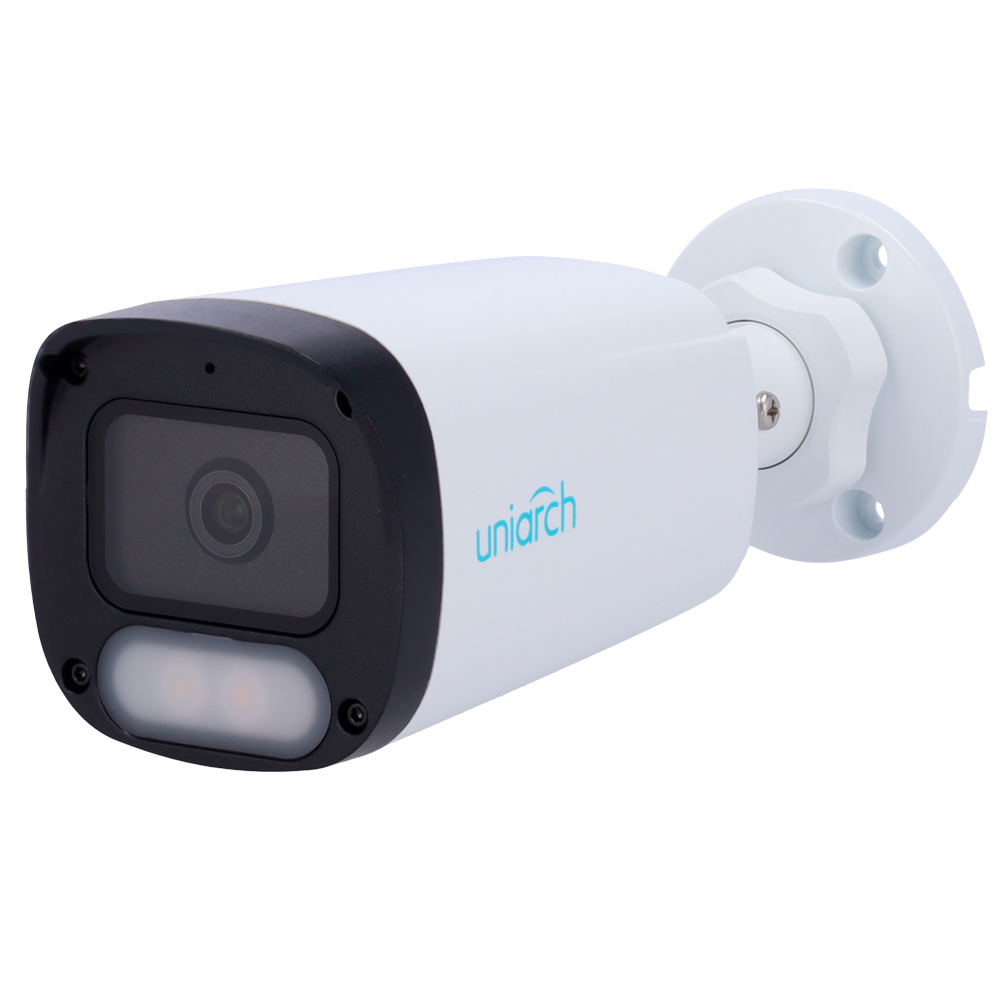 UNIARCH UV-IPC-B244-ADF40K-WP - Cámara IP Bullet | Uniarch - 4 MP | Lente 4 mm | microSD 512 GB - Luz blanca 30 m | WDR 120 dB - Color Hunter con tecnología WISE-ISP - PoE | UMD | IP67 - Botón de reset | Micrófono incorporado - imagen 1