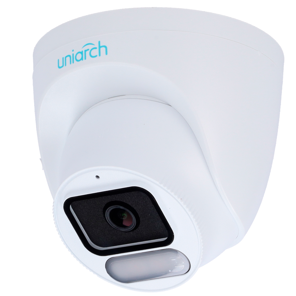 UNIARCH UV-IPC-T242-ADF28K-WP - Cámara IP Turret | Uniarch - 2 MP | Lente 2.8 mm | microSD 512 GB - Luz blanca 30 m | WDR 120 dB - Color Hunter con tecnología WISE-ISP - PoE | UMD | IP67 - Botón de reset | Micrófono incorporado - imagen 1