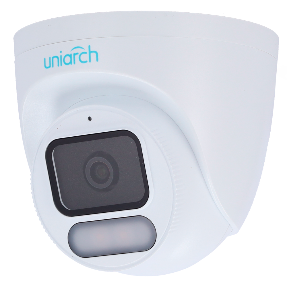 UNIARCH UV-IPC-T244-ADF28K-WP - Cámara IP Turret | Uniarch - 4 MP | Lente 2.8 mm | microSD 512 GB - Luz blanca 30 m | WDR 120 dB - Color Hunter con tecnología WISE-ISP - PoE | UMD | IP67 - Botón de reset | Micrófono incorporado - imagen 1