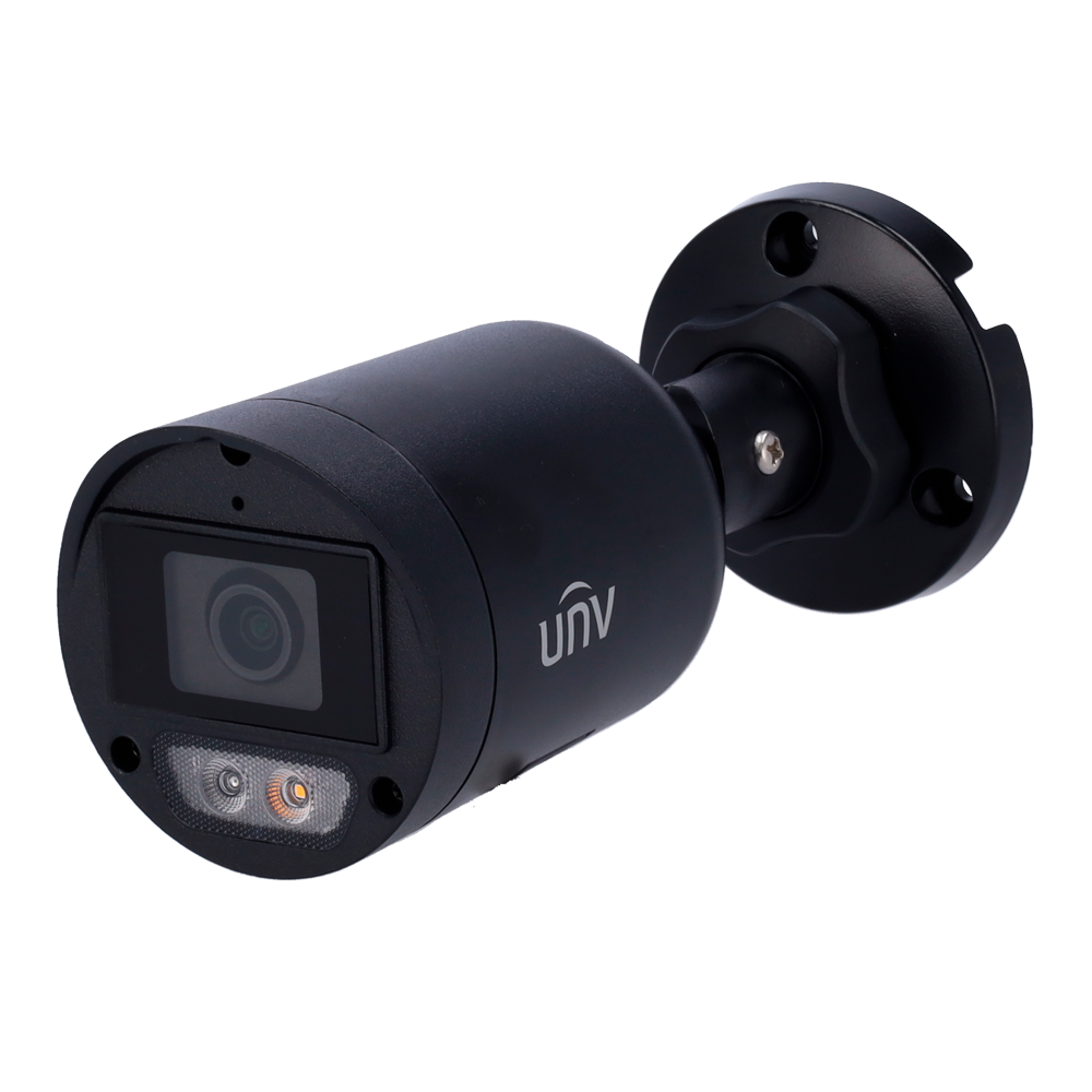 UNIVIEW UV-IPC2124LB-AF28K-DL2-BLACK - Cámara Bullet IP Uniview - Gama Easy - 4 MP | Lente 2.8 mm | microSD 512 GB - IR 30 m | Luz blanca 30 m - Color Hunter | Dual Light - PoE | IP67 - Micrófono | Grafeno y plástico | Color negro - imagen 1