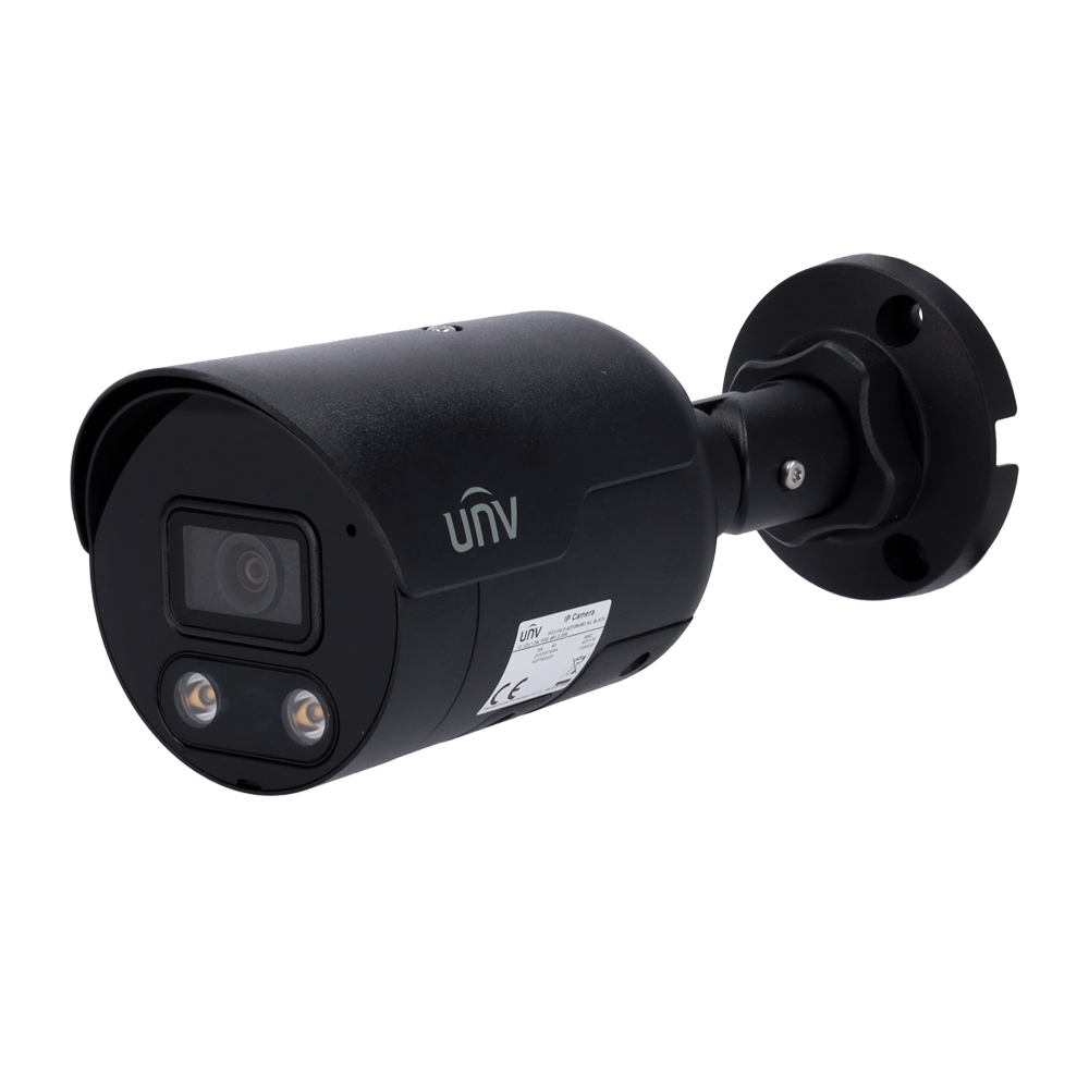 UNIVIEW UV-IPC2124LE-ADF28KMC-WL-BLACK - Cámara Bullet IP Uniview - Gama Easy - 4 MP | Lente 2.8 mm | microSD 128 GB - IR 30 m | Luz blanca 30 m | WDR 120 dB - Color Hunter | Dual Light - PoE | UMD | IP67 - Micrófono | Altavoz - imagen 1